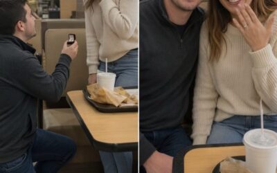 Moi rodzice drażnili mojego narzeczonego, gdy oświadczał mi się w restauracji typu fast food, wręczając mu prosty srebrny pierścionek – podczas rodzinnej kolacji po cichu wręczył mojej mamie i tacie dwa identyczne pudełka prezentowe