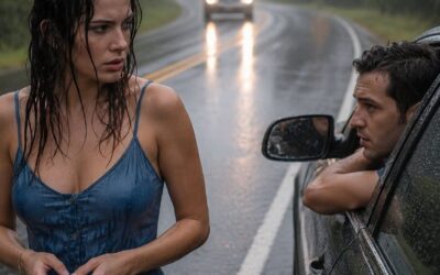 Mąż zostawia żonę na autostradzie trzydzieści siedem mil od domu w czasie burzy