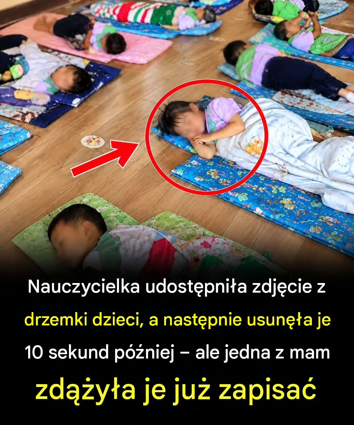 Nauczyciel usunął zdjęcie z drzemki w klasie kilka sekund po jego opublikowaniu – jeden z rodziców już je zapisał