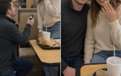 Moi rodzice drażnili mojego narzeczonego, gdy oświadczał mi się w restauracji typu fast food, wręczając mu prosty srebrny pierścionek – podczas rodzinnej kolacji po cichu wręczył mojej mamie i tacie dwa identyczne pudełka prezentowe