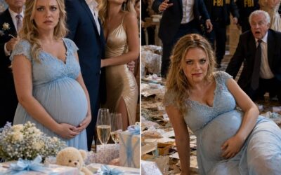 Byłam w ósmym miesiącu ciąży z naszym cudownym dzieckiem, kiedy mój mąż przyprowadził swoją 22-letnią kochankę na nasz baby shower. Kiedy zażądałam, żeby wyszli, uderzył mnie prosto w brzuch, posyłając mnie na stół z prezentami. „Ona nosi prawdziwego spadkobiercę, ty jałowy śmieciu” – zadrwił, podczas gdy jego bogaci rodzice zaczęli klaskać. Leżałam na podłodze, trzymając się za brzuch z potwornego bólu, ale udało mi się wykrzesać z siebie krwawy uśmiech. Nie wiedzieli, że już zatrułam firmę jego ojca od środka, a zorganizowana przeze mnie akcja FBI była zaplanowana dokładnie na 14:00. Spojrzałam na roztrzaskany zegarek – była 13:59.