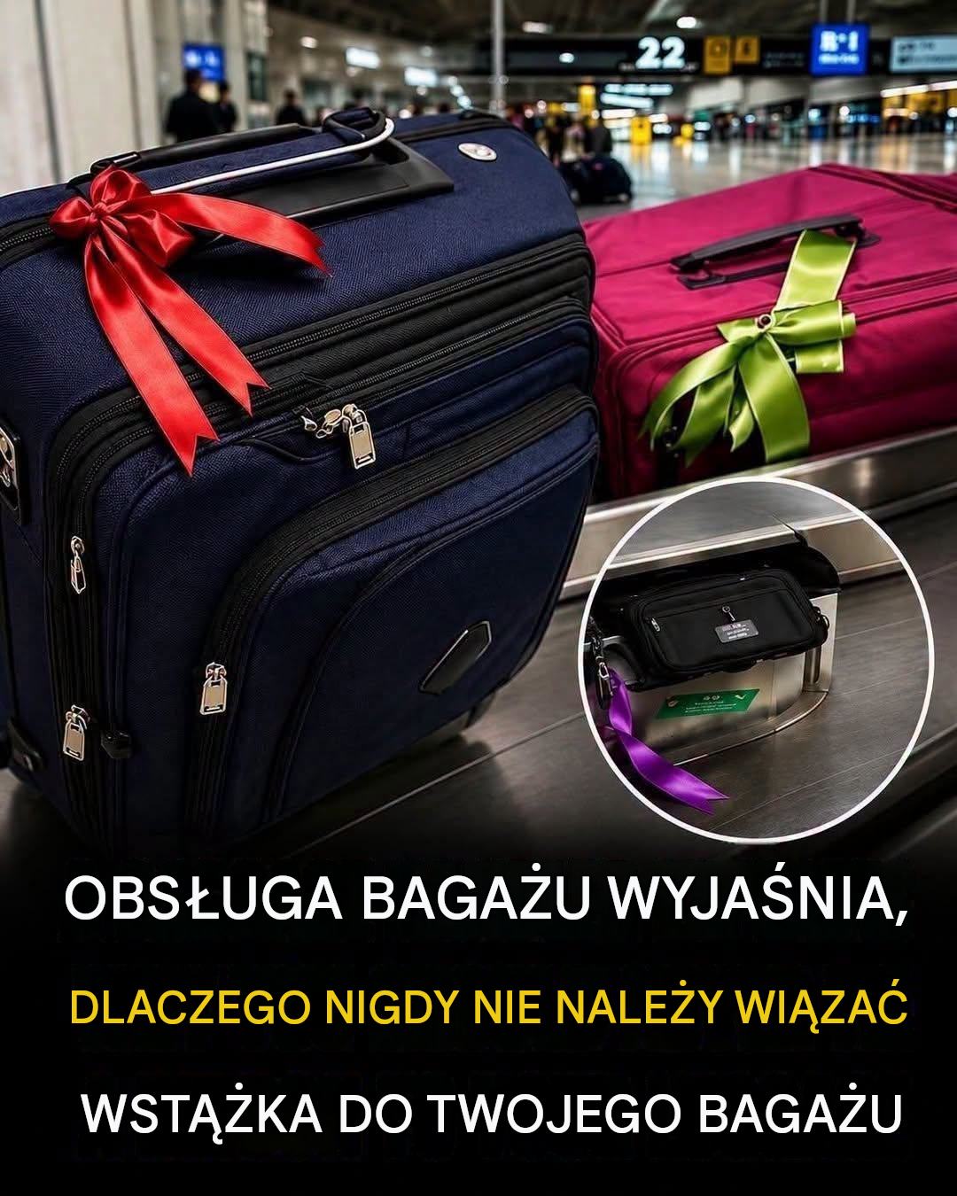 Dlaczego pracownicy obsługi bagażu twierdzą, że nigdy nie należy przywiązywać wstążki do walizki?