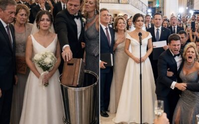 „Czy twój ojciec naprawdę nosi wypożyczony garnitur w moim klubie wiejskim?” – prychnęła teściowa na tyle głośno, że usłyszeli ją moi rodzice. Mój narzeczony przewrócił oczami, wrzucając ręcznie robiony prezent mojej mamy do kosza. „Po prostu ignoruj dziś chłopów” – wyszeptał. Ścisnęłam swój tani bukiet, zmuszając się do płaczliwego, przepraszającego skinienia głową. Uważali moją rodzinę za żałosny przypadek charytatywny. Uśmiechnęłam się, czekając, aż kierownik klubu ogłosi, kto właściwie kupił całą posiadłość dziś rano.