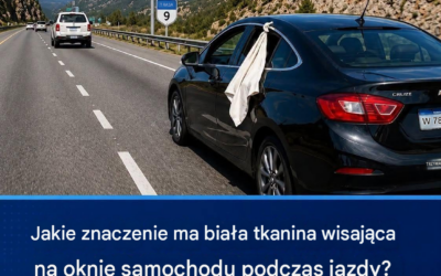 Biała tkanina w szybach samochodowych