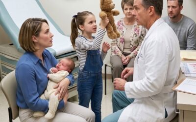 W temperaturze 40 stopni moje dziecko paliło gorączką, a mimo to lekarz spojrzał na mnie i powiedział: „Młode mamy czasami martwią się o wszystko”. Moja teściowa uśmiechnęła się z zadowoleniem, a mój mąż dodał: „Zawsze jest bardzo niespokojna”. Milczałam i dalej kołysałam syna. Wtedy moja siedmioletnia córka uniosła swojego pluszowego misia i zapytała: „Doktorze Sterling, czy mam panu powiedzieć, co babcia dała dziecku zamiast jego lekarstwa?”.