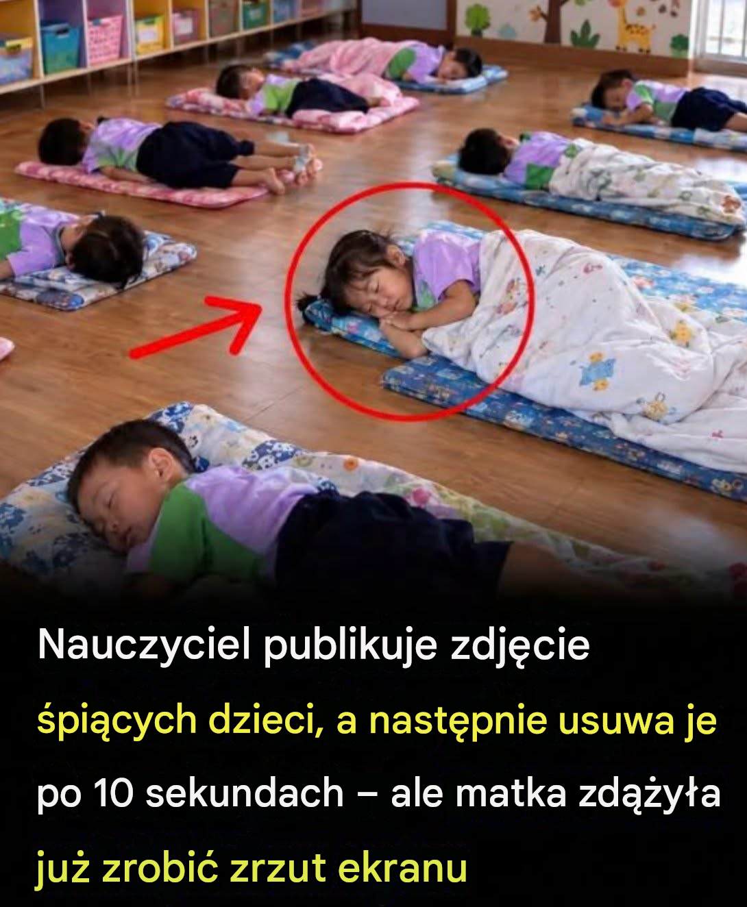 Publikuje zdjęcie swoich uczniów podczas drzemki i natychmiast je usuwa: dlaczego ta akcja ponownie rozpala ważną debatę