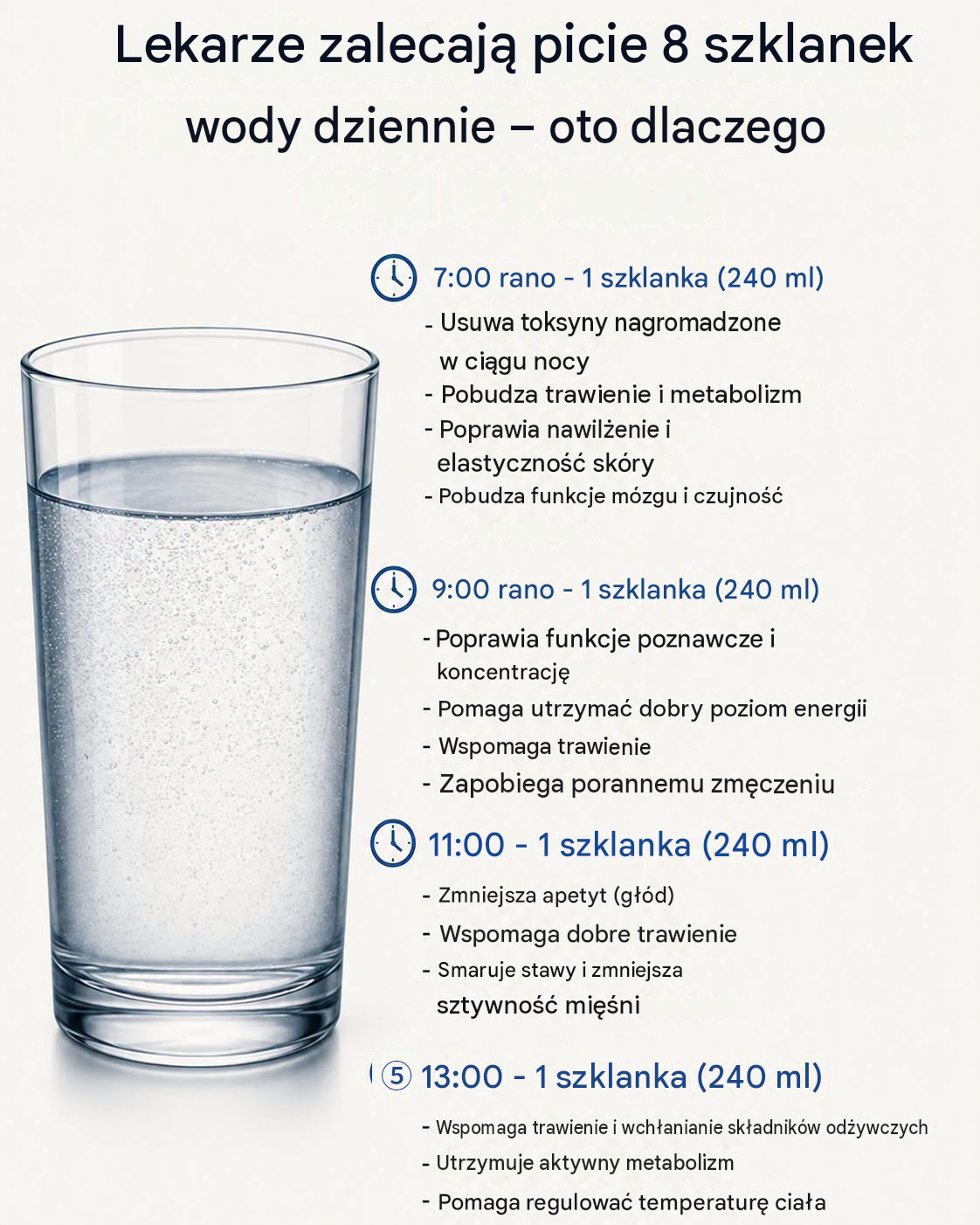 8 szklanek wody dziennie: dlaczego to takie magiczne i o której porze je pić