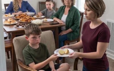 W naszym wiejskim domu moja teściowa i bratowa zajadały się smażonym kurczakiem, podczas gdy mój siedmioletni syn siedział samotnie w kącie i jadł zimnego ziemniaka. „Dzieci, które nie są prawdziwą rodziną, muszą nauczyć się, gdzie ich miejsce” – powiedzieli.W