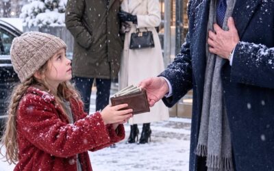8-letnia dziewczynka czekała w mroźnym deszczu prawie 2 godziny, żeby oddać zgubiony portfel milionerowi. Kiedy w końcu przybył i zaoferował jej pieniądze w nagrodę, wypowiedziała jedno nieoczekiwane zdanie, które całkowicie pozbawiło go mowy.
