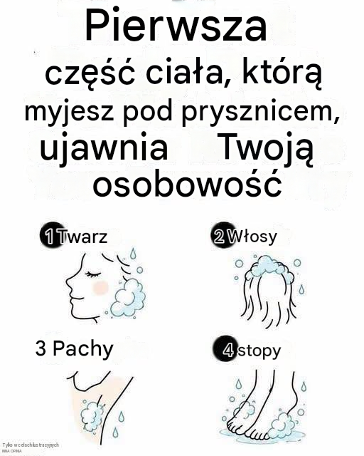 Część ciała, którą myjesz jako pierwszą podczas kąpieli, ujawnia Twoją osobowość