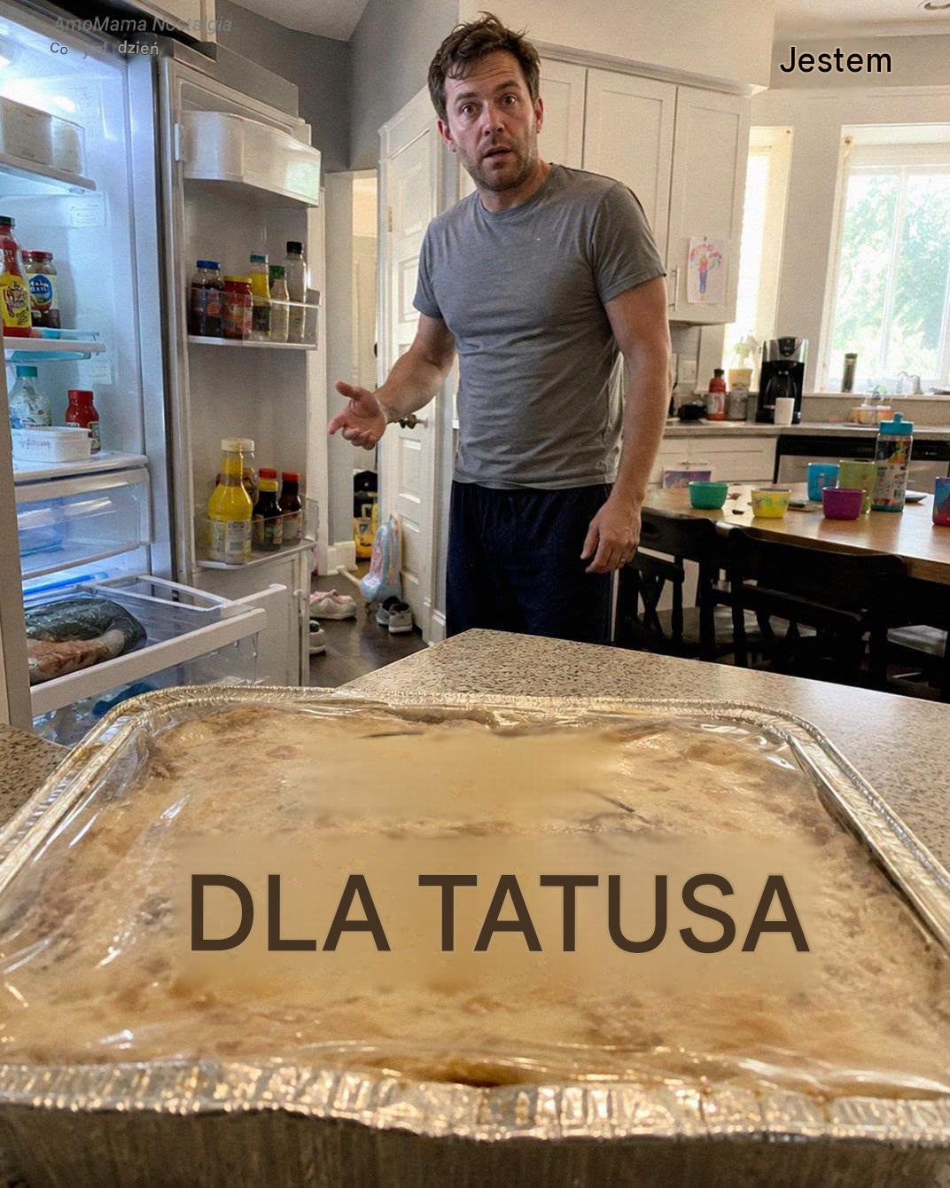 Mój mąż wrócił do domu z lasagne po obejrzeniu meczu futbolowego z kumplami – wtedy przeczytałam notatkę na wieczku: „Dla taty”