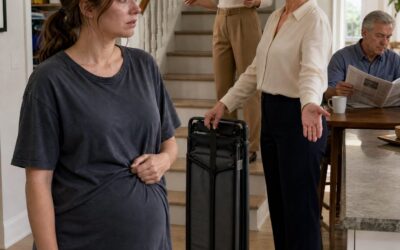 Zaledwie kilka godzin po pogrzebie męża, mama spojrzała na mój brzuch – byłam już w ósmym miesiącu ciąży – i powiedziała, że zostanę w nieogrzewanym garażu, bo moja siostra i jej bogaty mąż chcą mojego pokoju. Ojciec dodał: „Proszę, nie rób dziś sceny”. Przełknęłam każde słowo, uśmiechnęłam się lekko i powiedziałam: „Dobrze”. Założyli, że żałoba nie pozostawiła mi żadnego innego miejsca do życia – aż do momentu, gdy następnego ranka na podjazd wjechał sznur ciemnych SUV-ów, a ekipa czekająca na zewnątrz oznajmiła, że przyjechali po mnie do domu.