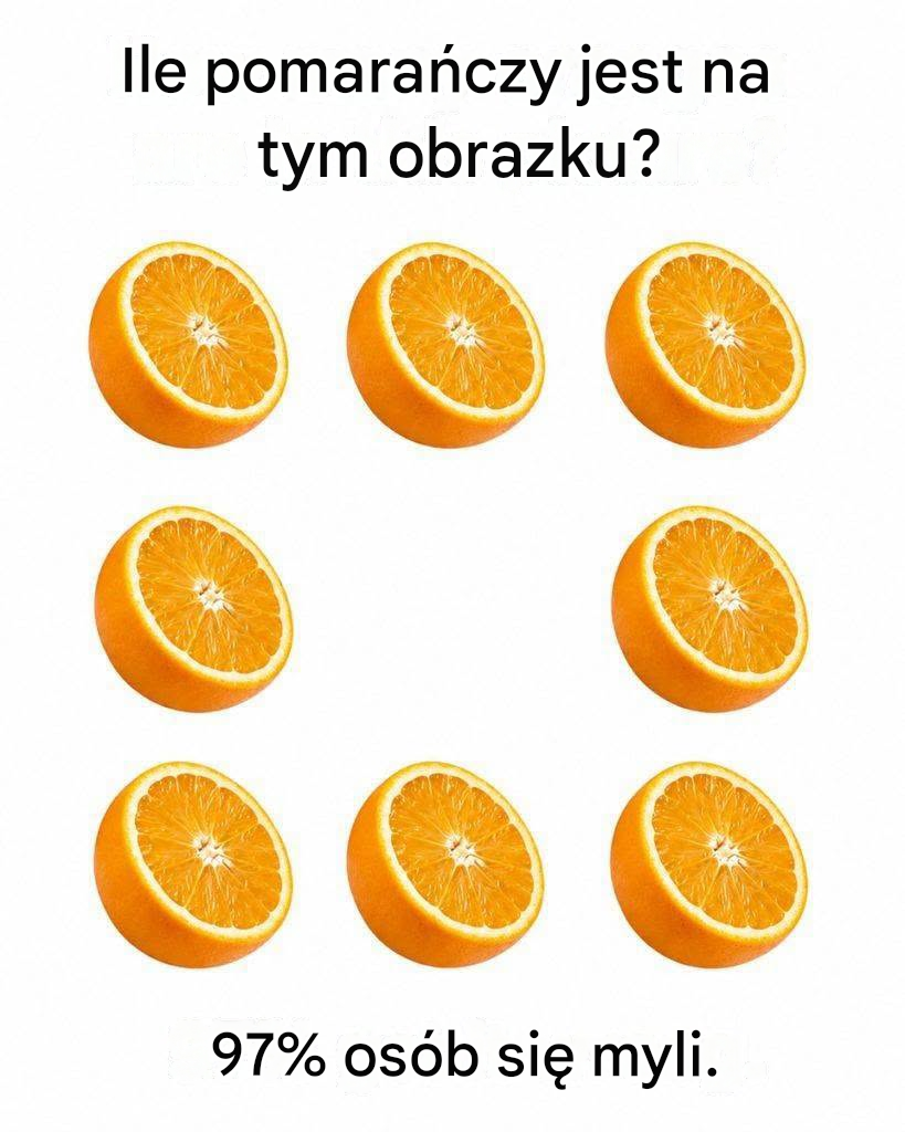 Ile tak naprawdę pomarańczy jest na obrazku?, autor: DRAMAVERDICT.