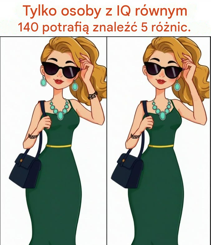Tylko osoby z IQ równym 140 potrafią dostrzec 5 różnic.