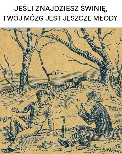 Ta zabytkowa układanka przedstawia świnię na pikniku: czy zdołasz ją znaleźć?