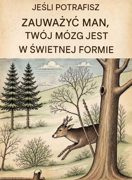 Czy potrafisz znaleźć ukrytą postać wtapiającą się w tę zimową scenerię?