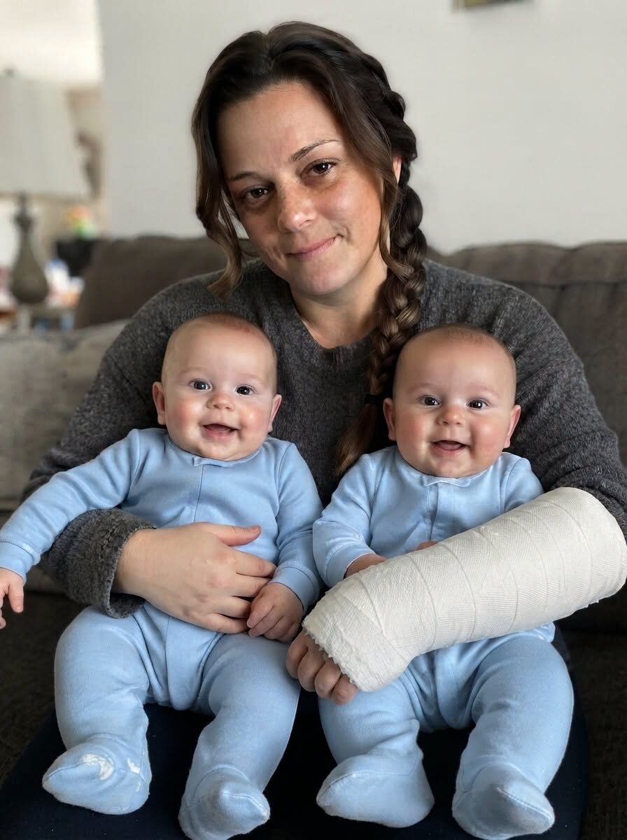 Mamy nie mają dni chorobowych”. Tak powiedział mój mąż, kiedy złamałam rękę, opiekując się pięciomiesięcznymi bliźniakami w domu. Dałam mu więc lekcję, której nigdy nie zapomni.