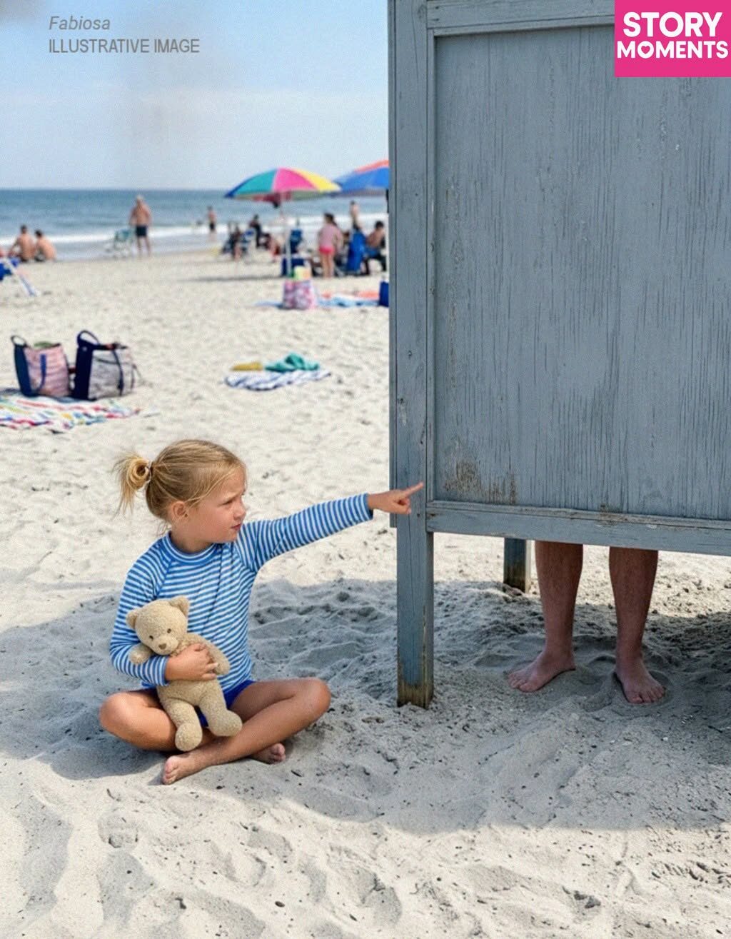 Moja 9-letnia córka wybiegła z przebieralni na plaży ze łzami w oczach – nie spodziewałam się, że znów zobaczę tę osobę w środku