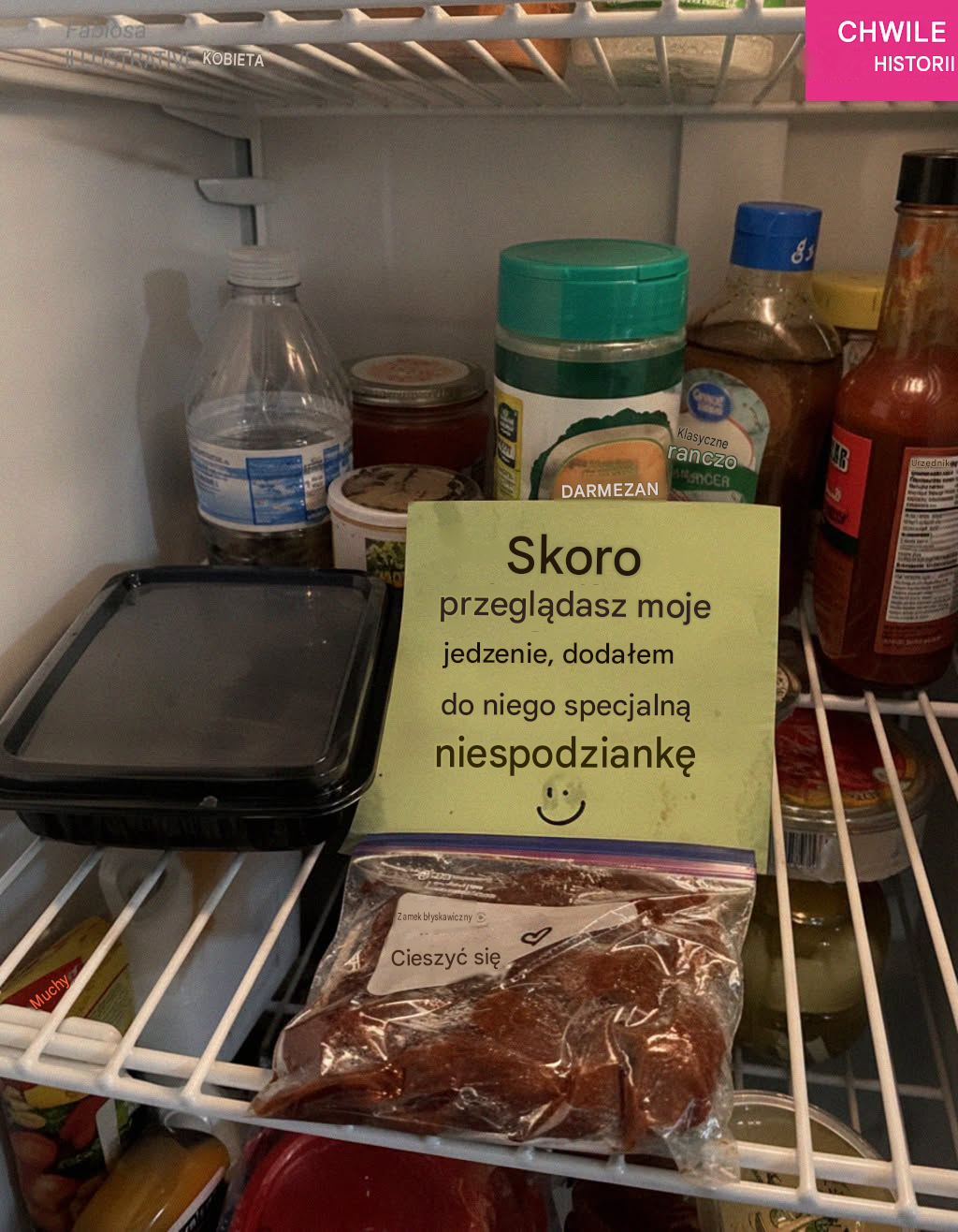 Przyłapałem współlokatorkę na gorącym uczynku w mojej lodówce, ale wszystkiemu zaprzeczyła – to, co tam zostawiłem następnego dnia, doprowadziło ją do krzyku