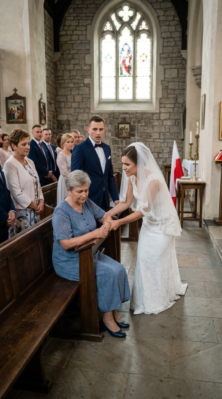 Posadzili matkę pana młodego w ostatnim rzędzie przez starą sukienkę. Panna młoda zatrzymała ceremonię, gdy zobaczyła, co jej zrobiono