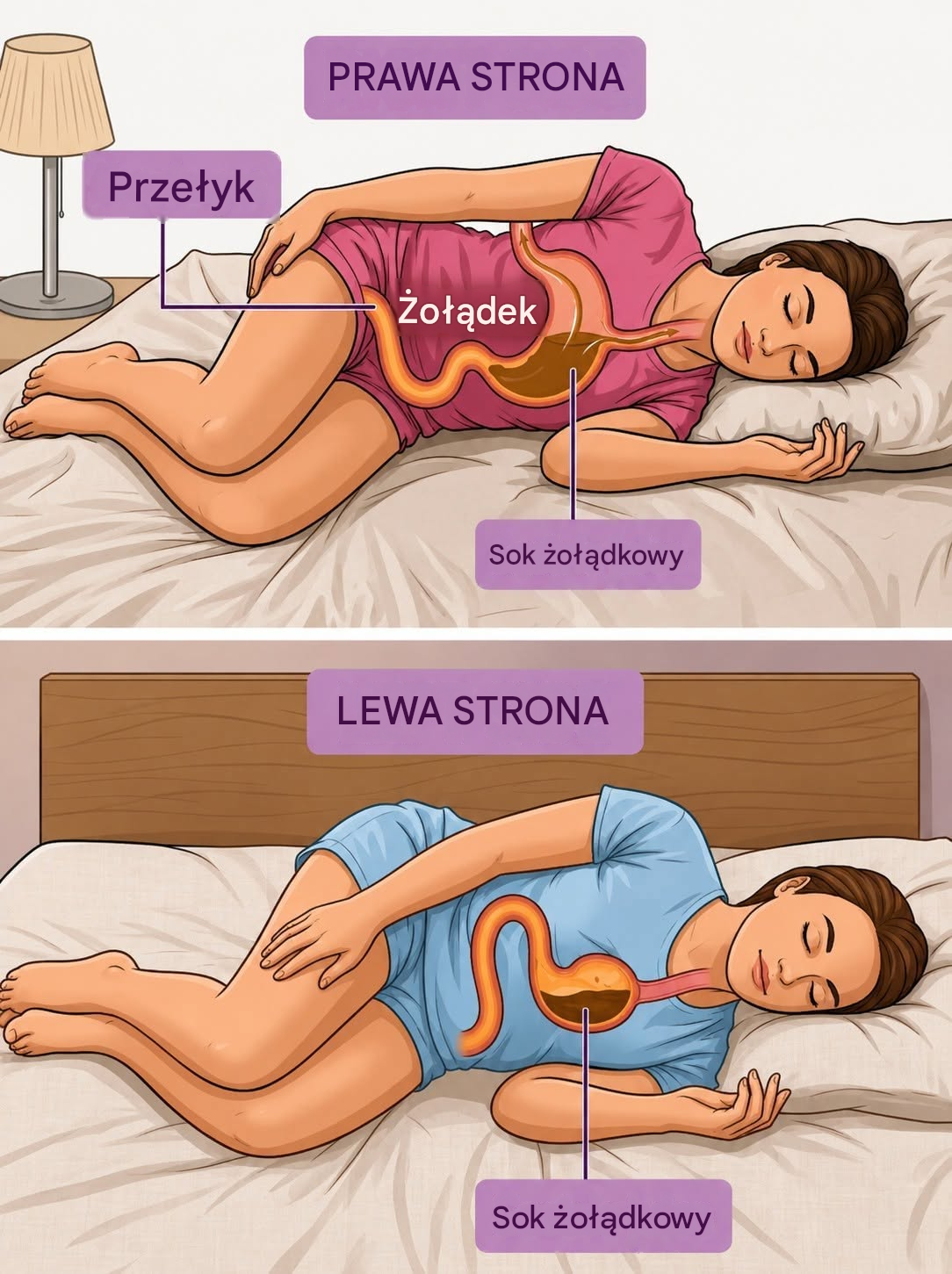 Prawa czy lewa strona? Która pozycja do spania jest lepsza na chrapanie i refluks żołądkowy?