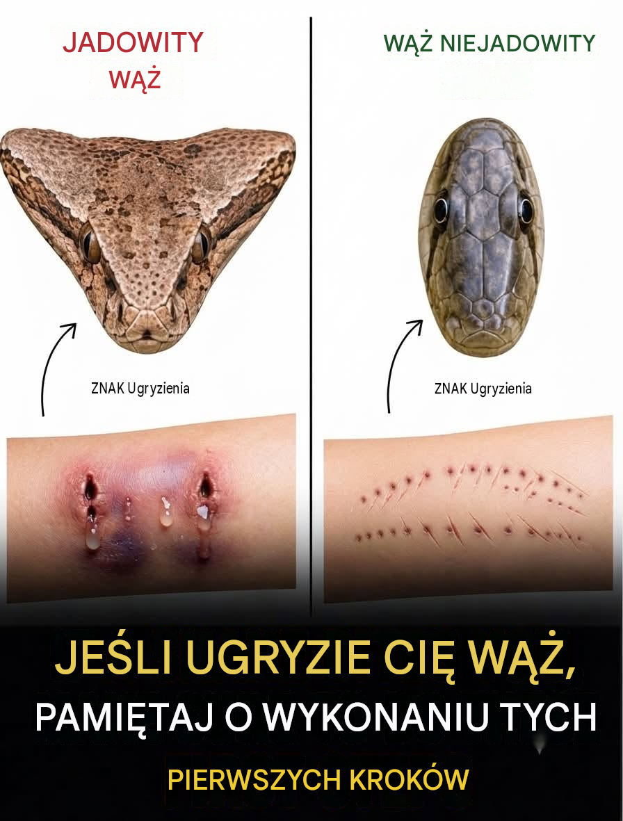 Gdy ukąsi cię wąż, w pierwszej kolejności powinieneś wykonać następujące czynności: