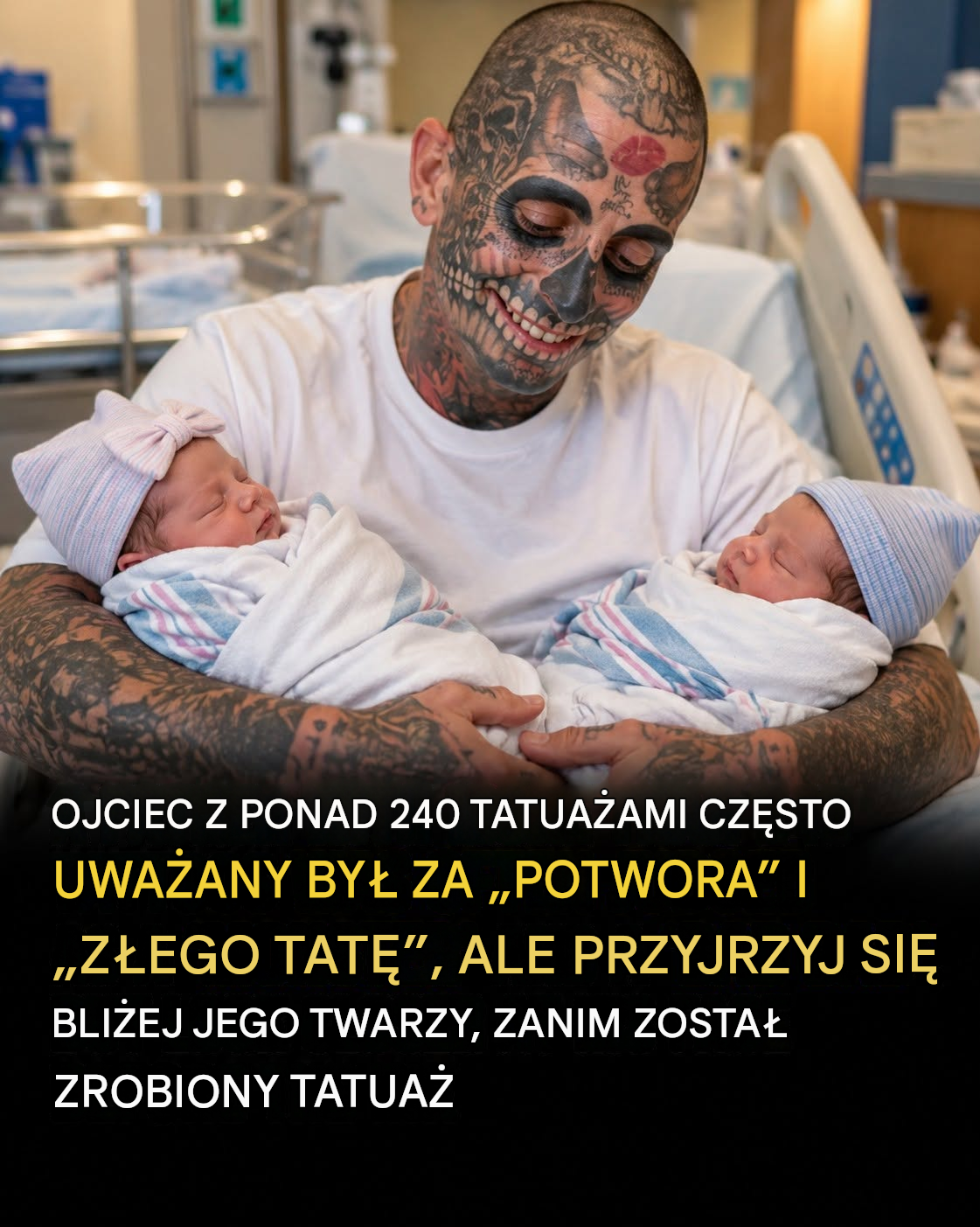 Ojciec z 240 tatuażami spotyka się z krytyką, bo ludzie uważają go za okropnego ojca – wtedy jego żona ujawnia prawdę