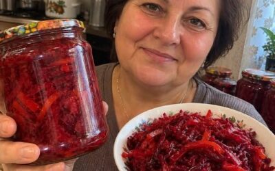 Sałatka z buraków z papryką, pomidorami i cebulą na zimę