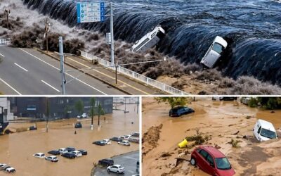 Potężne trzęsienie ziemi wywołuje tsunami, wysyłając fale na obszary przybrzeżne